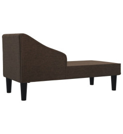 Chaise longue avec traversin marron foncé tissu