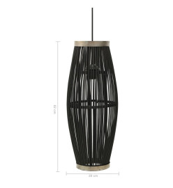 Lampe suspendue Noir Osier 40 W 25x62 cm Ovale E27