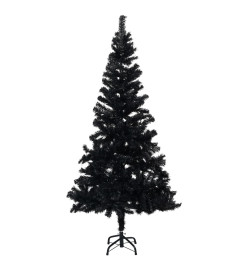 Sapin de Noël artificiel pré-éclairé et support noir 240 cm PVC