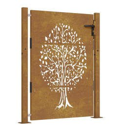 Portail de jardin 105x130 cm acier corten conception de l'arbre