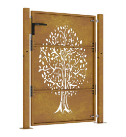 Portail de jardin 105x130 cm acier corten conception de l'arbre