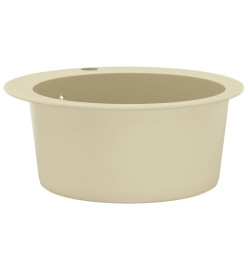 Évier de cuisine Granit Seul lavabo Rond Beige