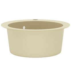 Évier de cuisine Granit Seul lavabo Rond Beige