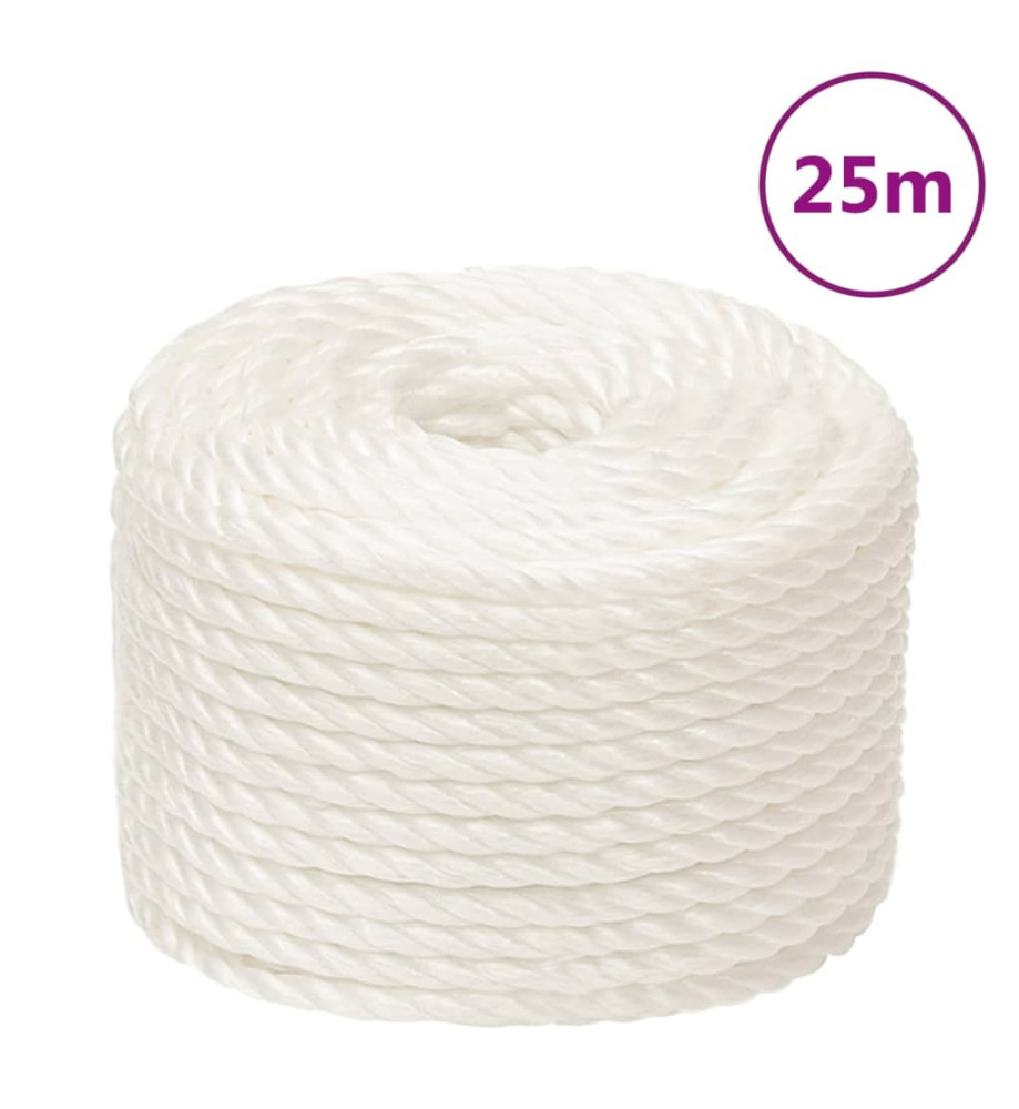 Corde de travail Blanc 14 mm 25 m polypropylène