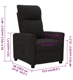 Fauteuil inclinable Noir Tissu