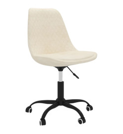 Chaise pivotante de bureau Crème Tissu