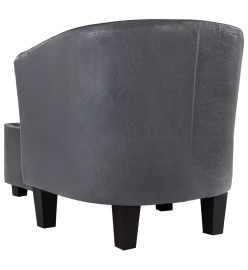 Fauteuil avec repose-pied Gris Similicuir