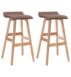 Tabourets de bar lot de 2 taupe tissu