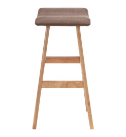 Tabourets de bar lot de 2 taupe tissu