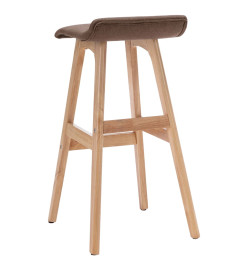 Tabourets de bar lot de 2 taupe tissu