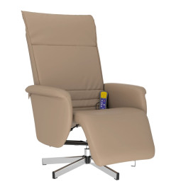 Fauteuil inclinable de massage repose-pieds cappuccino