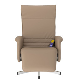 Fauteuil inclinable de massage repose-pieds cappuccino