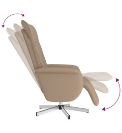 Fauteuil inclinable de massage repose-pieds cappuccino