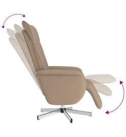 Fauteuil inclinable avec repose-pieds cappuccino similicuir