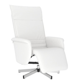 Fauteuil inclinable avec repose-pieds blanc similicuir