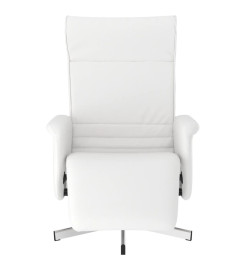 Fauteuil inclinable avec repose-pieds blanc similicuir