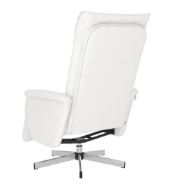 Fauteuil inclinable avec repose-pieds blanc similicuir