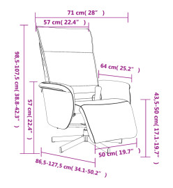 Fauteuil inclinable de massage repose-pieds marron similicuir