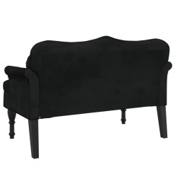 Banc avec coussins noir 120,5x65x75 cm velours