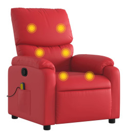 Fauteuil de massage inclinable rouge similicuir