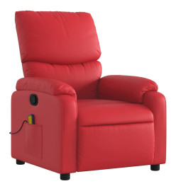 Fauteuil de massage inclinable rouge similicuir