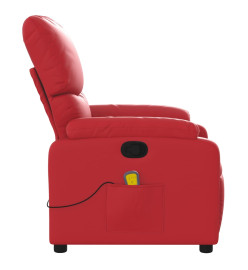 Fauteuil de massage inclinable rouge similicuir