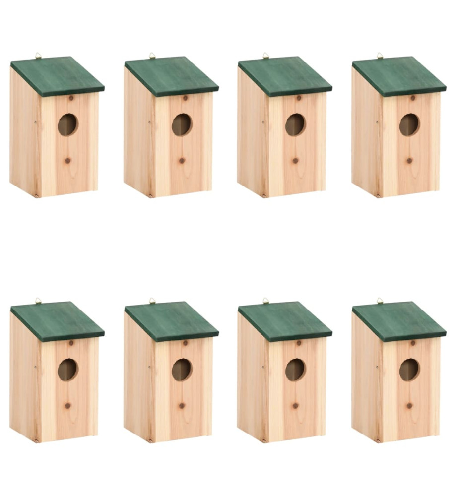 Nichoirs 8 pcs Bois 12x12x22 cm