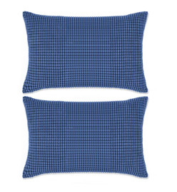 Jeu de coussin 2 pcs Velours 40 x 60 cm Bleu