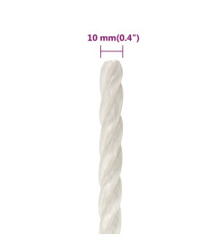 Corde de travail Blanc 10 mm 25 m polypropylène