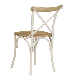 Chaises à dossier croisé lot de 6 blanc bois de manguier massif