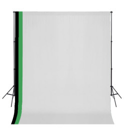 Kit de studio photo et 3 toiles de fond réglables Coton 3x3 m