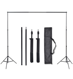 Kit de studio photo et 3 toiles de fond réglables Coton 3x3 m