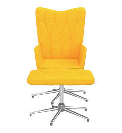 Chaise de relaxation avec tabouret Jaune moutarde Tissu