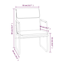 Chaise longue Crème 55x64x80 cm Similicuir