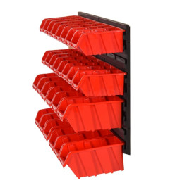 Ensemble d'étagères d'atelier 30 pcs Rouge et noir 77x39 cm PP