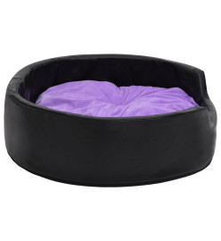 Lit pour chiens Noir et violet 69x59x19cm Peluche et similicuir