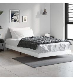 Cadre de lit blanc brillant 90x190 cm bois d'ingénierie