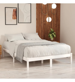 Cadre de lit Blanc Bois de pin massif 160x200 cm