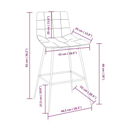 Tabouret de bar Gris clair Velours