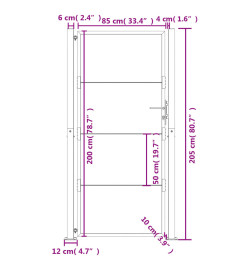 Portail de jardin 105x205 cm acier corten