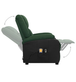 Fauteuil de massage Vert foncé Tissu