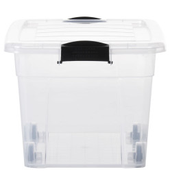 Boîtes de rangement et roues et couvercles 5pcs Transparent 40L