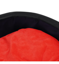 Lit pour chiens Noir et rouge 79x70x19 cm Peluche et similicuir