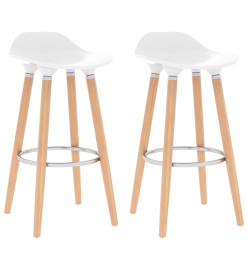 Tabourets de bar lot de 2 blanc