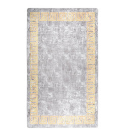 Tapis lavable gris et doré 120x170 cm antidérapant