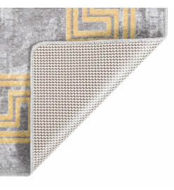 Tapis lavable gris et doré 120x170 cm antidérapant