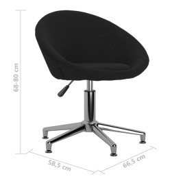 Chaise pivotante de bureau Noir Tissu