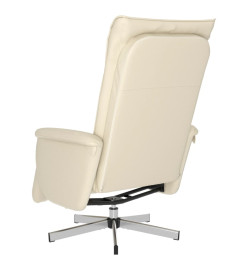 Fauteuil inclinable avec repose-pieds crème similicuir