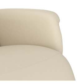 Fauteuil inclinable avec repose-pieds crème similicuir