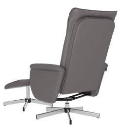 Fauteuil inclinable de massage avec repose-pied gris similicuir